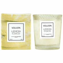 Load image into Gallery viewer, Lemon Coco Textured Glass Candle

