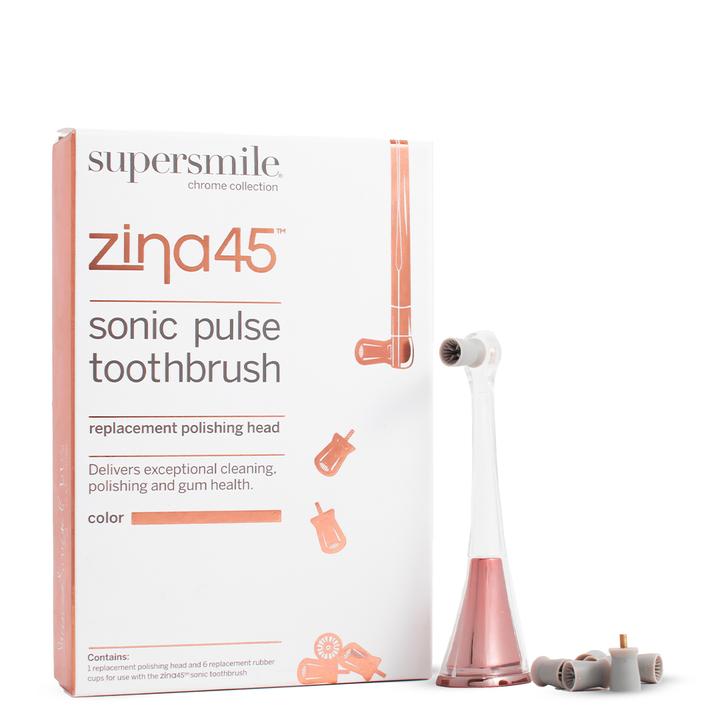 Zina45™ Sonic Pulse Toothbrush Chrome Rose Gold Replacement Polishing Head