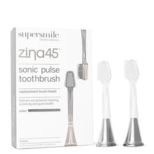 Load image into Gallery viewer, Zina45™ Sonic Pulse Toothbrush Chrome Silver Replacement Heads (2 pack)