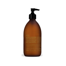 Load image into Gallery viewer, Liquid Marseille Soap Anise Patchouli 10 oz Glass Btl