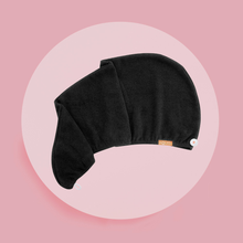 Load image into Gallery viewer, AQUIS Rapid Dry Lisse Hair Turban 10 x 30 Black/White