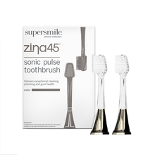 Load image into Gallery viewer, Zina45™ Sonic Pulse Toothbrush Chrome Charcoal Replacement Heads (2 pack)