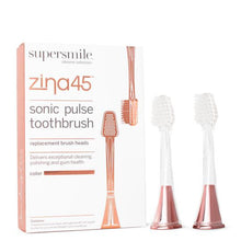 Load image into Gallery viewer, Zina45™ Sonic Pulse Toothbrush Chrome Rose Gold Replacement Heads (2 pack)