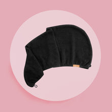 Load image into Gallery viewer, AQUIS Rapid Dry Lisse Hair Turban 10 x 30 Black/White