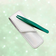 Load image into Gallery viewer, Emerald Eve Slant Tweezer &amp; Pouch
