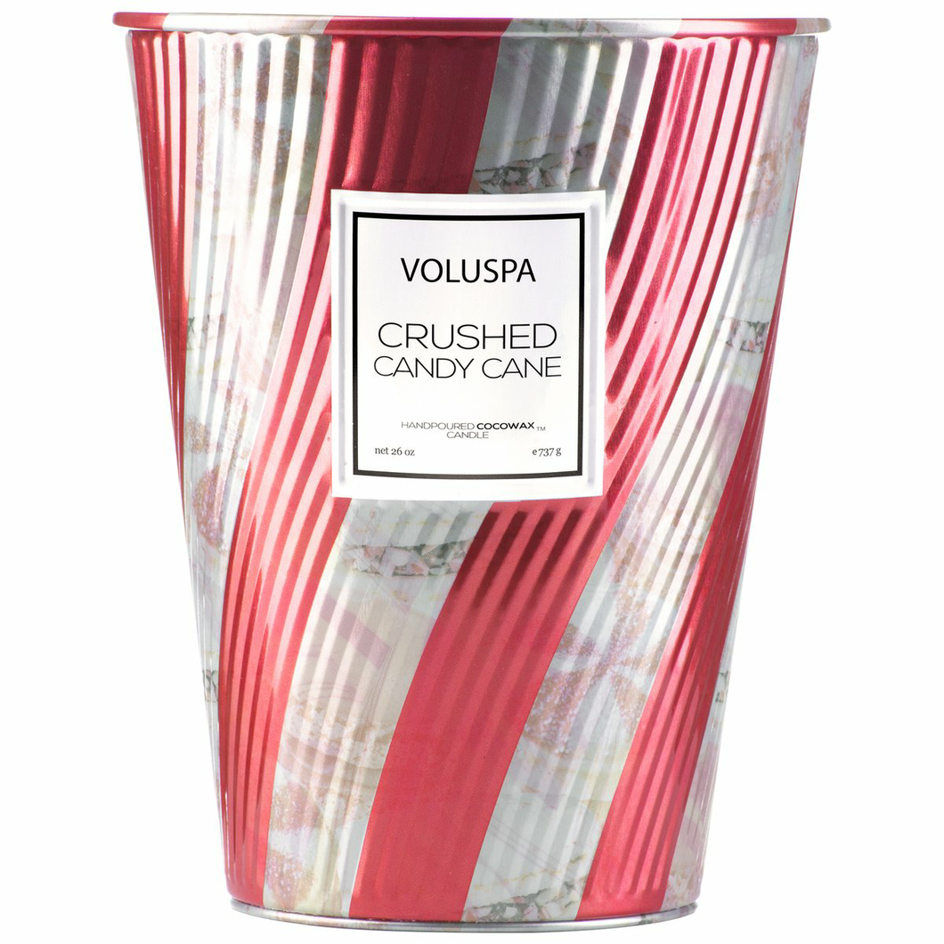 Crushed Candy Cane 2 Wick Tin Table Candle