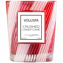 Load image into Gallery viewer, Crushed Candy Cane Textured Glass Candle
