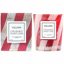 Load image into Gallery viewer, Crushed Candy Cane Textured Glass Candle

