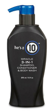 Load image into Gallery viewer, It's A 10 He's a 10 Miracle 3-IN-1 Shampoo, Conditioner &amp; Body Wash 10oz
