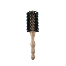 Load image into Gallery viewer, Large (65mm) Round Hairbrush, Polished Mahogany Handle, 65% Boar  + 35% Nylon
