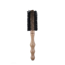 Load image into Gallery viewer, Medium (55mm) Round Hairbrush, Polished Mahogany Handle, 65% Boar + 35% Nylon
