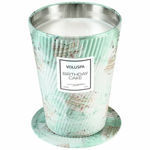 Load image into Gallery viewer, Birthday Cake 2 Wick Tin Table Candle
