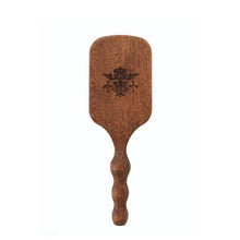 Load image into Gallery viewer, Paddle Hair Brush; Polished Mahogany Laser Printed Handle; Boar +  Crystal  Nylon Bristles.
