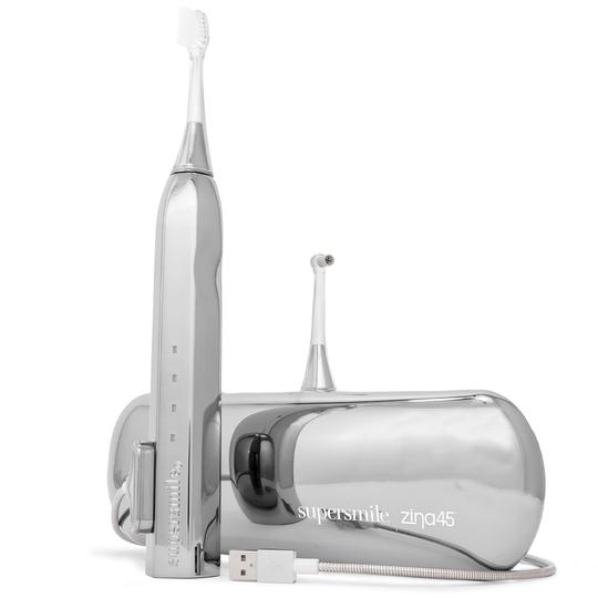 Zina45™ Sonic Pulse Toothbrush Chrome Silver with Case – Beauty Loops
