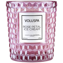 Load image into Gallery viewer, Rose Petal Ice Cream Textured Glass Candle
