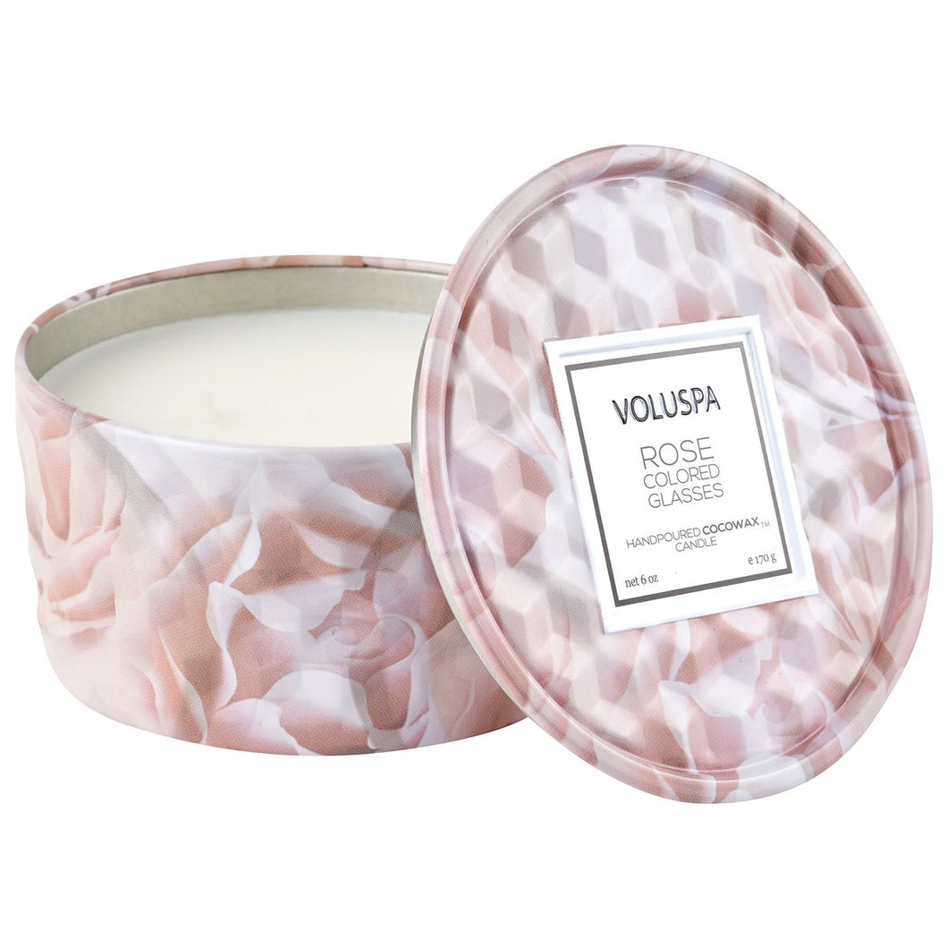 Rose Colored Glasses 2 Wick 6 Oz Tin Candle