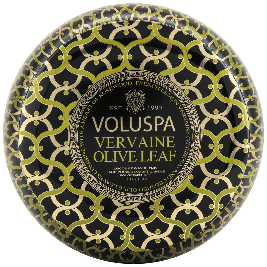 Vervaine Olive Leaf 2 Wick Maison Tin Candle