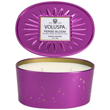 Load image into Gallery viewer, Perse Bloom 2 Wick Oval Tin Candle
