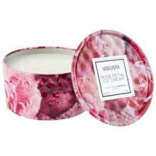 Load image into Gallery viewer, Rose Petal Ice Cream 2 Wick 6 Oz Tin Candle
