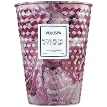 Load image into Gallery viewer, Rose Petal Ice Cream 2 Wick Tin Table Candle
