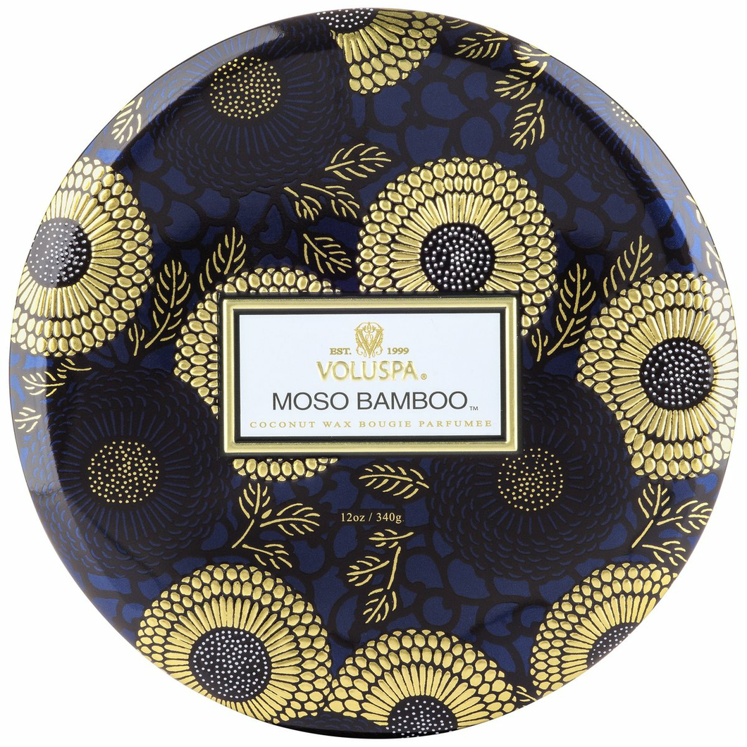 Moso Bamboo 3 Wick Tin Candle