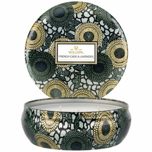 Load image into Gallery viewer, French Cade Lavender 3 Wick Tin Candle
