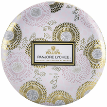 Load image into Gallery viewer, Panjore Lychee 3 Wick Tin Candle
