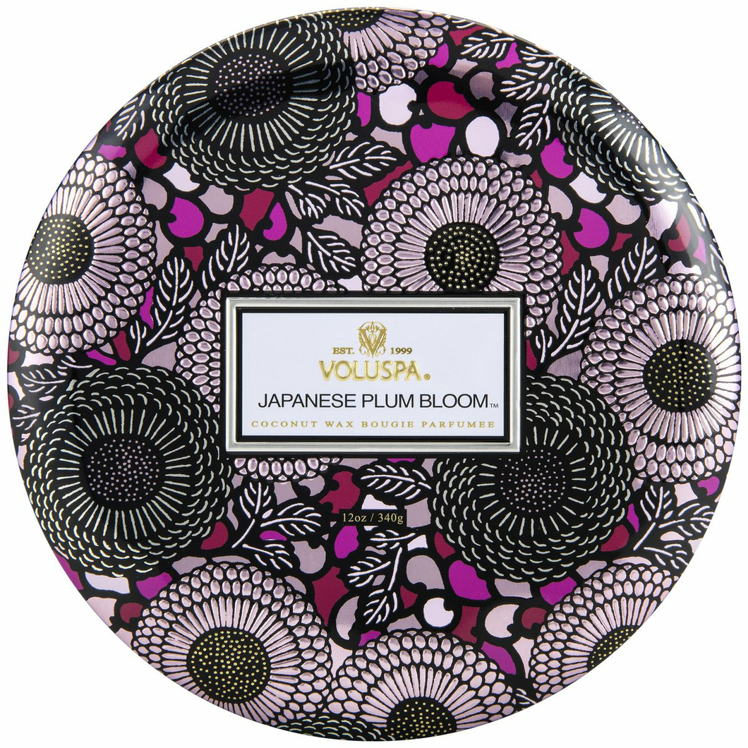 Japanese Plum Bloom 3 Wick Tin Candle