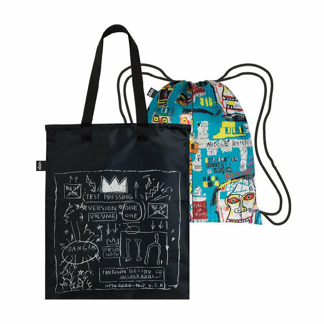 Jean Michel Basquiat Crown Skull Duo Backpack Beauty Loops