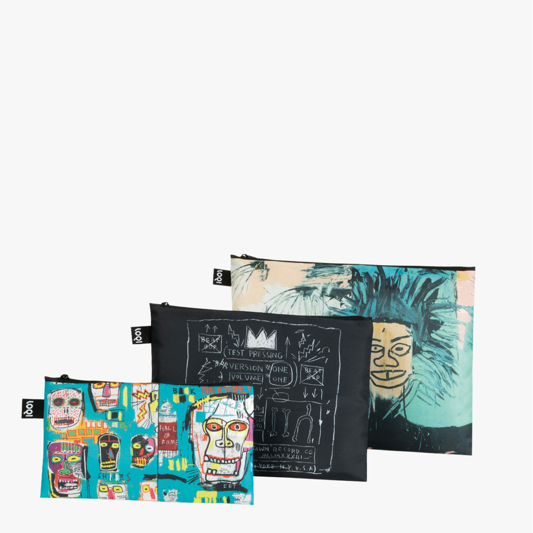 Jean Michel Basquiat Skull, Crown, Warhol Zip Pockets